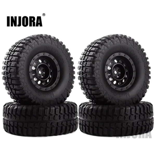 INJORA 1/10 RC 크롤러 카 Axial SCX10 90046 Tamiya CC01 D90 D110용 플라스틱 1.9인치 휠 림 타이어 4개 세트 - 이미지 6