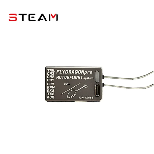Steam FlyDragon RF PRO 헬기 자이로 탑재 Rotorflight FC 구조 내장 수신기 포함