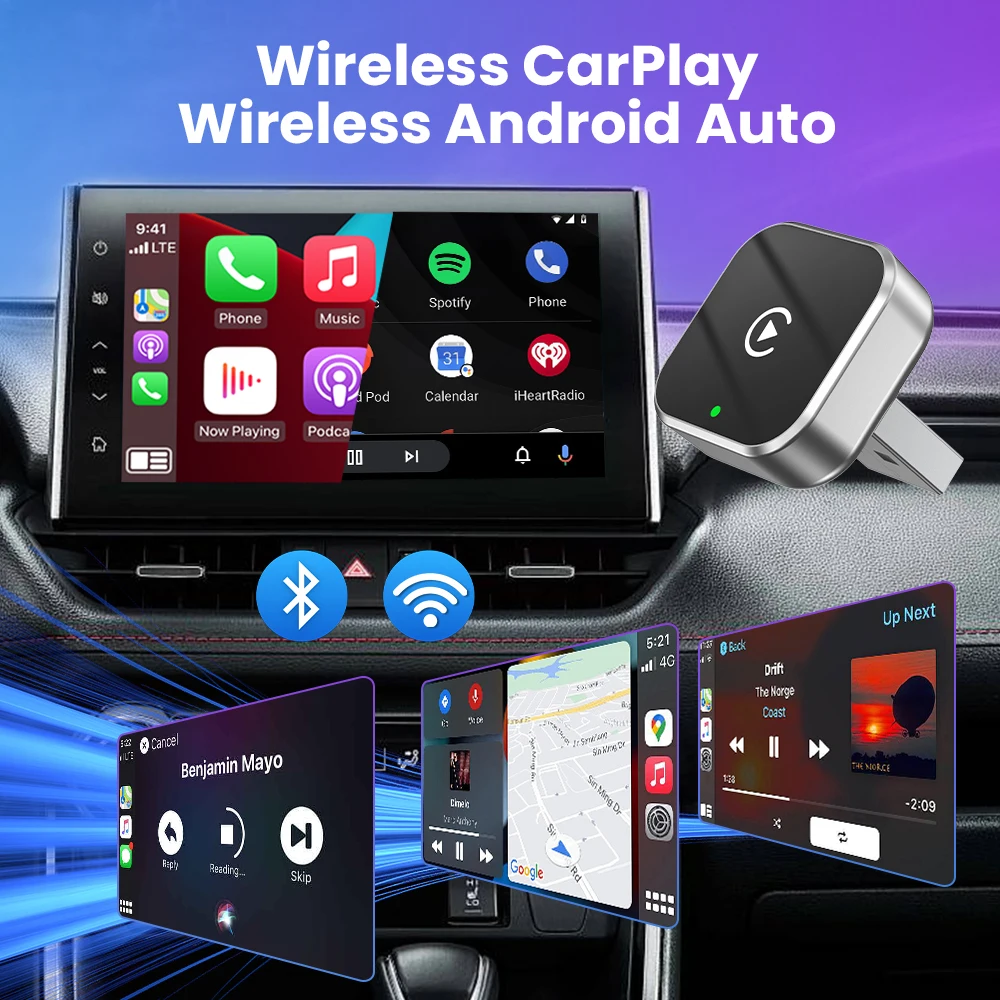 2025 무선 CarPlay 안드로이드 오토 어댑터 USB 동글 스마트 미니 박스 플러그 앤 플레이 5G WIFI 블루투스 98% 유선 CarPlay 차량용 - 이미지 3