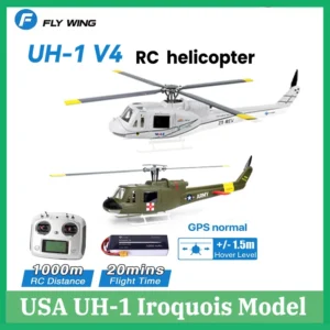 4 패들 BNF Flywing UH-1 V4 BNF RTF 6CH 6CH 레이드 Simulation 헬리콥터 모델 GPS 정위 하루카 헬리콥터