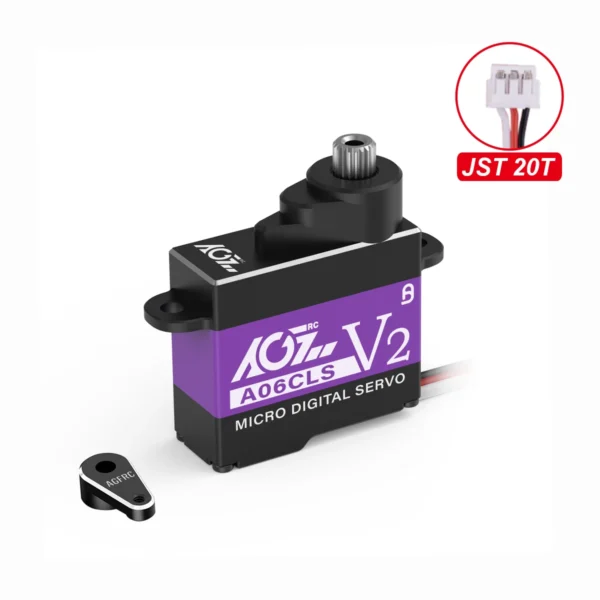 [A06CLS JST 20T 세트1] AGFRC A06CLS V2 CNC 20T HV 7g 티타늄 기어 3.0KG 0.052초 초고속 프로그래밍 가능 마이크로 서보 미니카 GLR GLA MRZ 비행기용