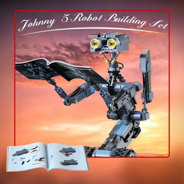Johnny's 5 로봇 조립 블록 세트 군용 로봇 모델 액션 피규어 브릭 Johnny's 5 조립 블록 1176개-모터 포함 - 이미지 5