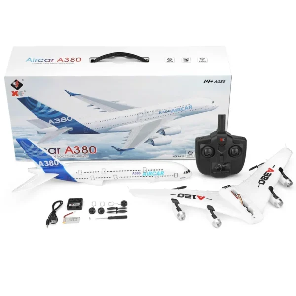 Wltoys XK A120 RC 비행기 3CH 2.4G EPP 원격 조종 기계 비행기 고정익 RTF A380 RC 항공기 모델 어린이용 야외 장난감 - 이미지 7