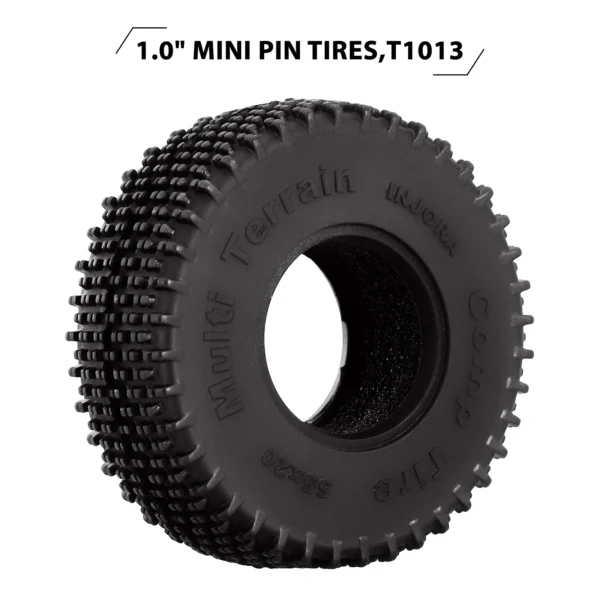 INJORA 컴프 핀 멀티 테라인 1.0 휠 타이어 55*20mm 1/18 1/24 RC카 Axial SCX24 TRX4M AX24 업그레이드용 (T1013) - 이미지 2