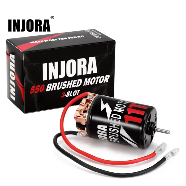 INJORA 방수 3슬롯 550 브러시 모터 11T 16T 23T 28T 37T 1:10 스케일 RC 모델 자동차 크롤러 트럭 버기용 (INM09)