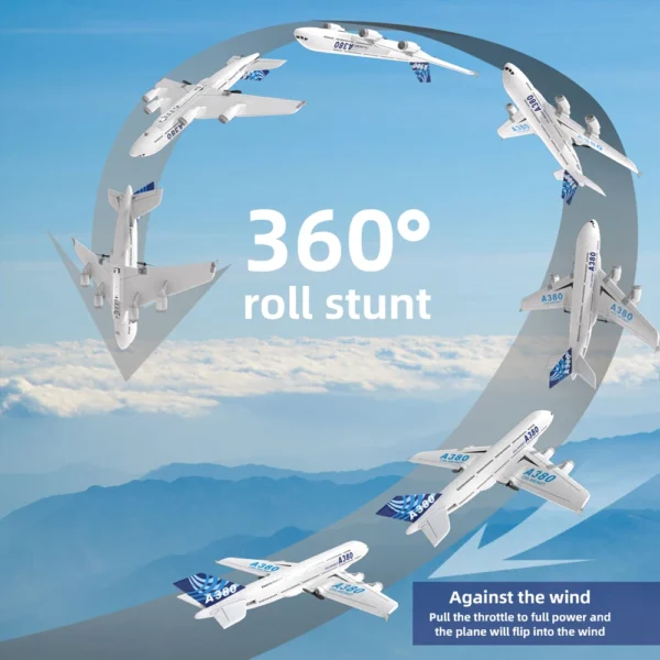 A380 비행기 에어버스 RC 비행기 폼 장난감 2.4G 글라이드 고정익 RTF 비행기 야외 장난감 드론 모델 간편 비행 어린이 선물 - 이미지 2