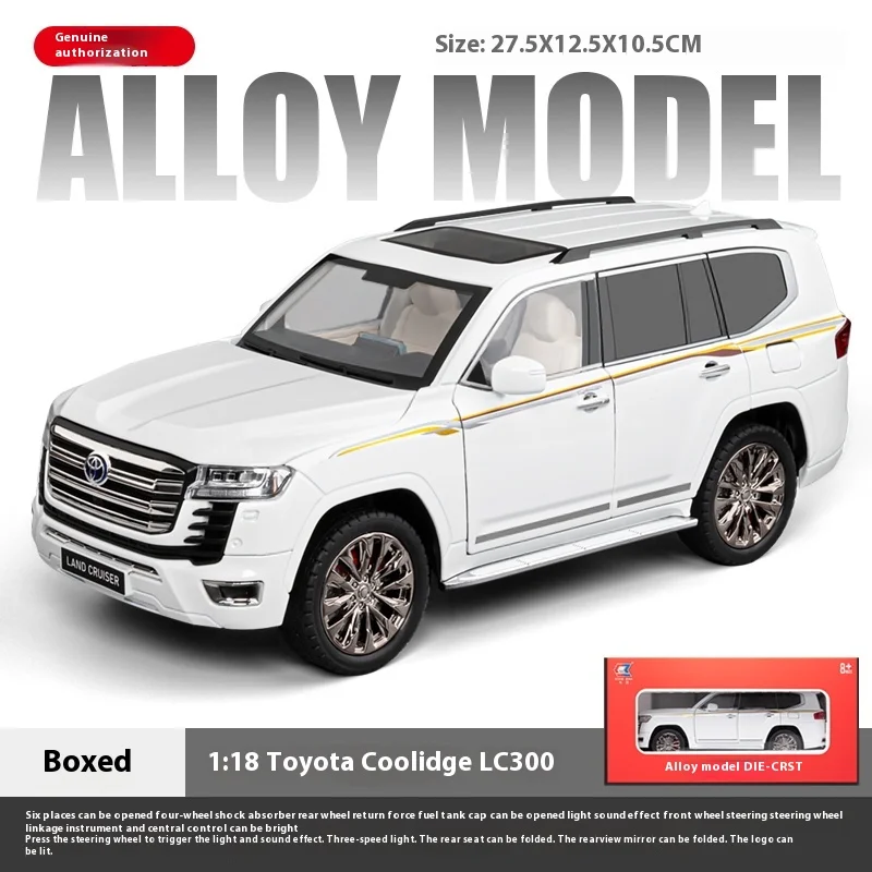 1:18 도요타 랜드 크루저 LC300 SUV 합금 자동차 다이캐스트 모델 어린이 장난감 어린이 선물 생일 선물 소년용 트렌디 디스플레이 - 이미지 9