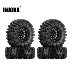INJORA 87g 황동 습지 발톱 70*27mm S5 머드 지형 1.3인치 휠 타이어 세트 (1/18 1/24 RC 크롤러 카용)