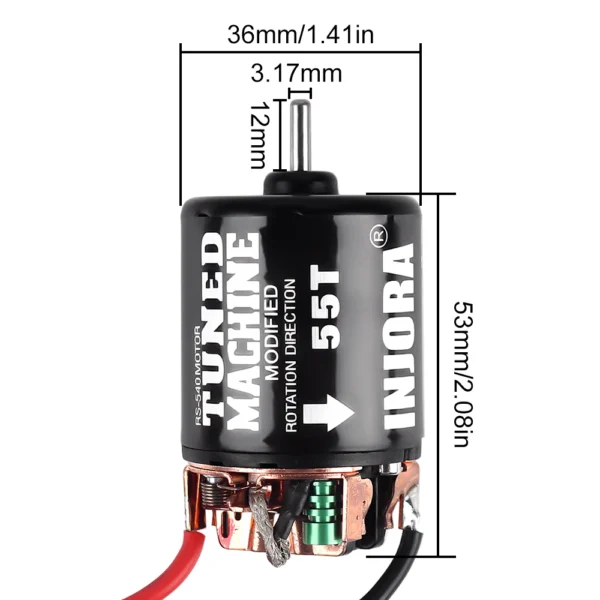 INJORA RC 자동차 35/45/55T 브러시 모터 방수 ESC 속도 컨트롤러 1:10 RC 크롤러 SCX10 AXI03007 90046 TRX4 D90용 - 이미지 5