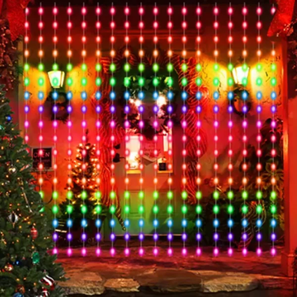3MX2M RGB 스마트 LED 커튼 조명 크리스마스 장식 앱 원격 USB 화환 스트링 조명 요정 램프 웨딩 휴가 침실 야외 - 이미지 5
