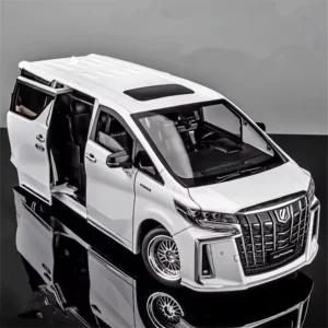 새로운 1/18 도요타 알파드 MPV 합금 자동차 모델 다이캐스트 금속 장난감 상용차 자동차 모델 시뮬레이션 사운드 및 조명 어린이 선물