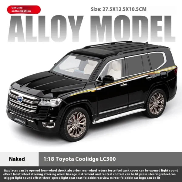 1:18 도요타 랜드 크루저 LC300 SUV 합금 자동차 다이캐스트 모델 어린이 장난감 어린이 선물 생일 선물 소년용 트렌디 디스플레이 - 이미지 8