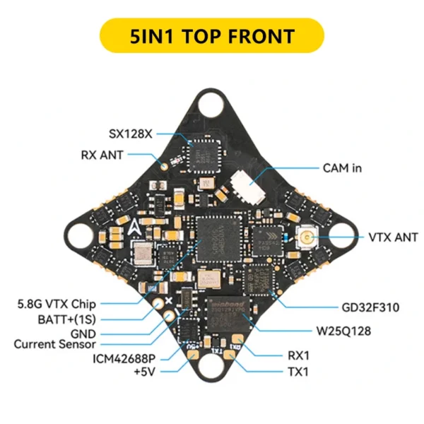 5IN1: BETAFPV 에어 브러시리스 비행 컨트롤러 FC 5in1 5.8G VTX FPV Air65 Air75 Meteor65 Meteor65 Meteor75 Pro Whoop 1S 드론용 - 이미지 6