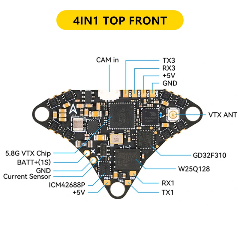 5IN1: BETAFPV 에어 브러시리스 비행 컨트롤러 FC 5in1 5.8G VTX FPV Air65 Air75 Meteor65 Meteor65 Meteor75 Pro Whoop 1S 드론용 - 이미지 5