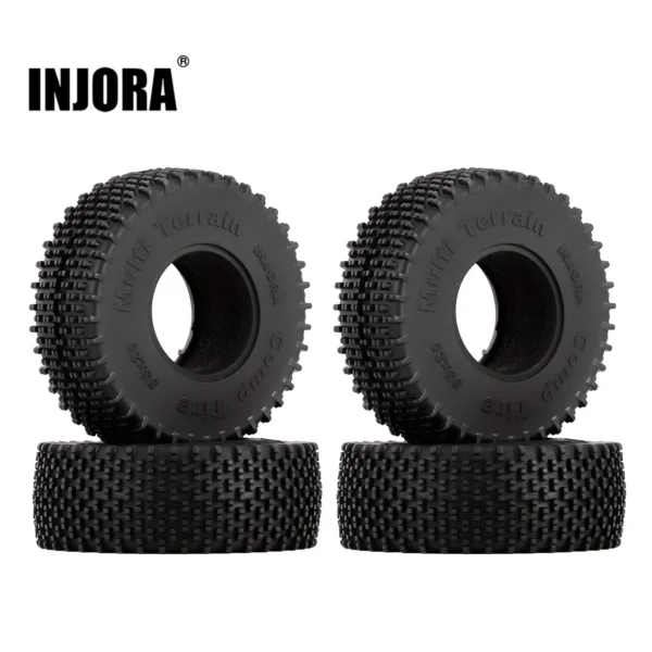 INJORA 컴프 핀 멀티 테라인 1.0 휠 타이어 55*20mm 1/18 1/24 RC카 Axial SCX24 TRX4M AX24 업그레이드용 (T1013)