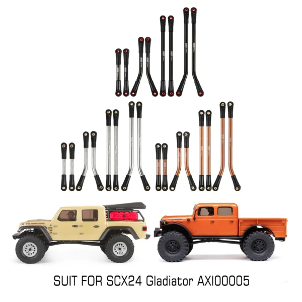 INJORA 스테인리스 스틸 고간격 4링크 세트 업그레이드 부품 (1/24 RC 크롤러 Axial SCX24 Jeep Gladiator Dodge Power Wagon용) - 이미지 2