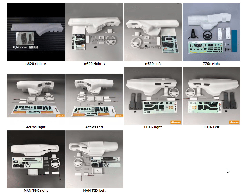 타미야 1/14 RC 트럭 대시보드 스카니아 FH16 악트로스 MAN TGX 액세서리 - 이미지 5