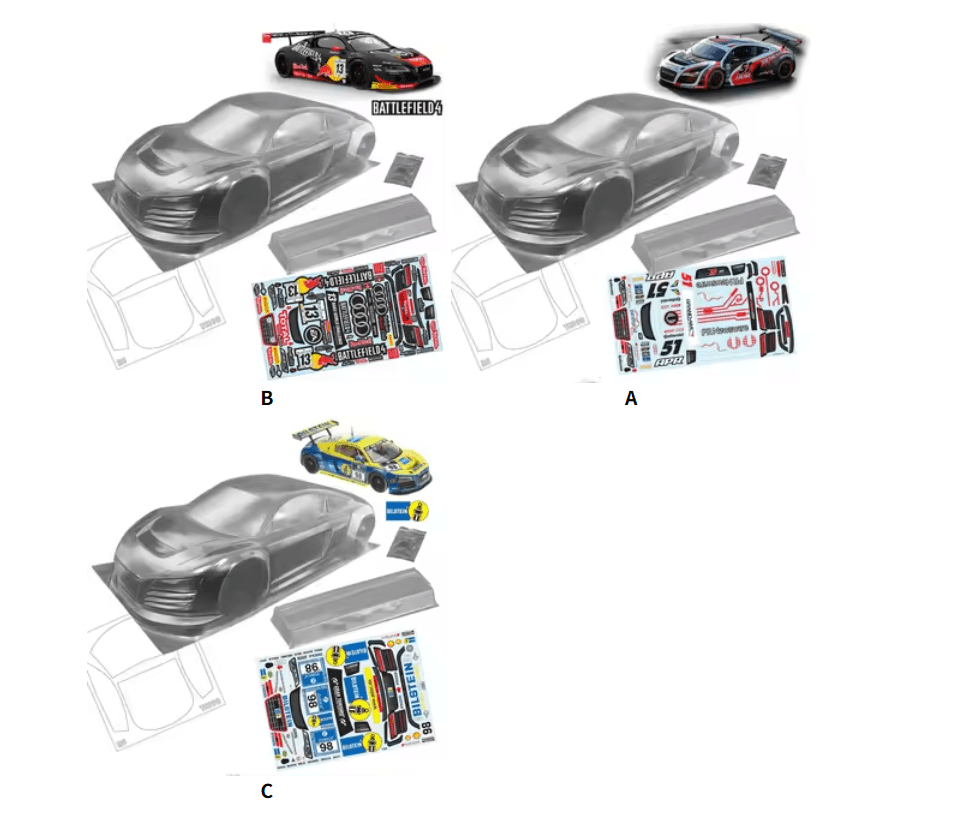 고품질 R8 Sport DTM 1/10 드리프트 RC PC 바디 쉘 램프 셰이드 200mm 너비 투명 드리프트 바디 쉘 RC hsp hpi trax Tamiya - Image 5