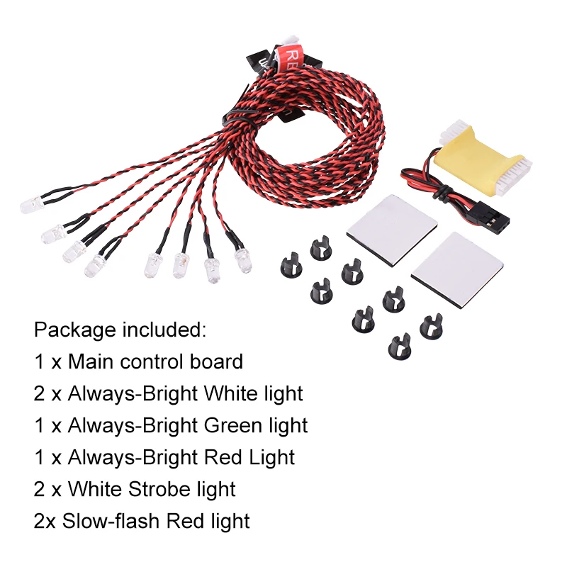 빨강 RC 헬기 비행기 LED 조명 세트 8발광 다이오드 점멸 시뮬레이션 - 이미지 2