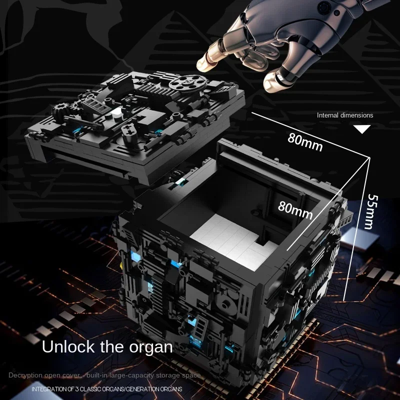 메커니즘 해독 상자 빌딩 블록 조립 장난감 빌딩 블록 비밀 기지 성인용 고난이도 소년용 퍼즐 유니버설 - 이미지 5