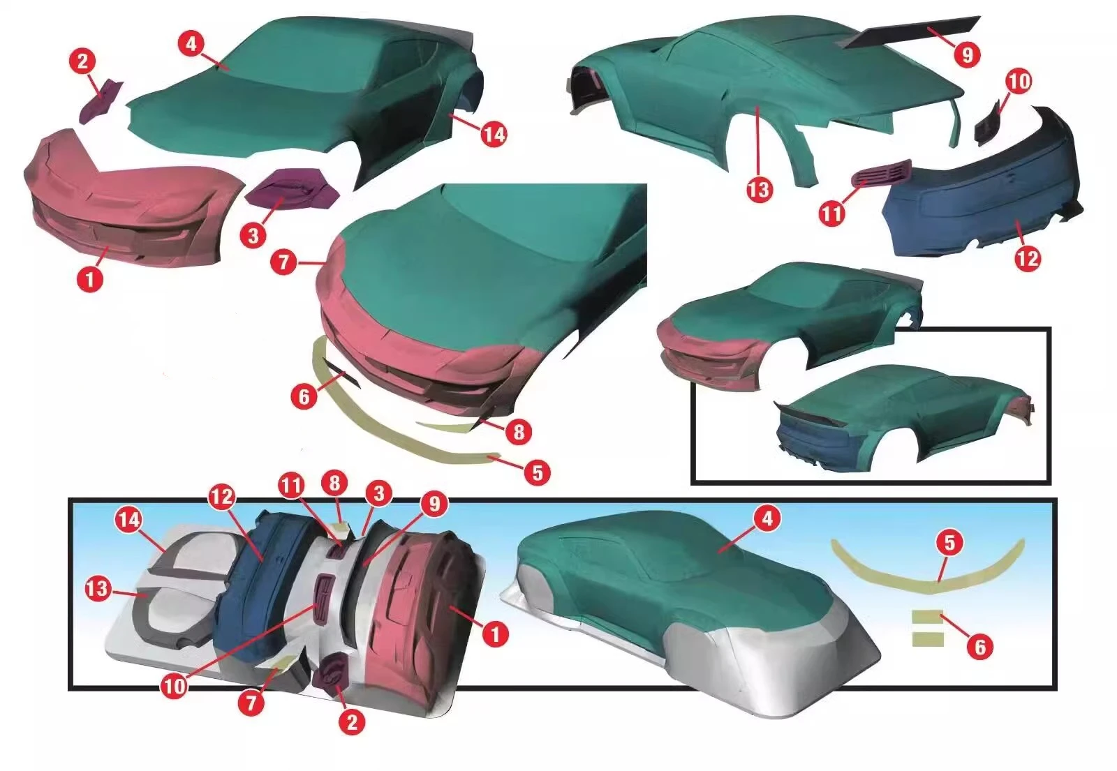 1/10 페어레이디 400Z 와이드 바디 RC PC 바디 셸 200mm 너비 260mm 휠베이스 램프 셰이드 무도장 드리프트 바디 RC hsp hpi trax 타미야 - 이미지 2