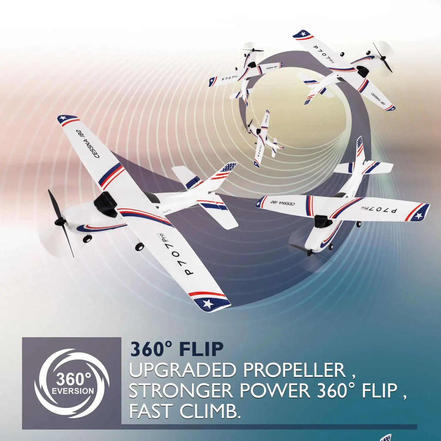 Parkten RC 비행기 P707G PRO LCD 버전 2.4G 3D/6G 자이로 3Ch 고정익 비행기 야외 장난감 드론 RTF CESSNA 182 글라이더 - 이미지 3