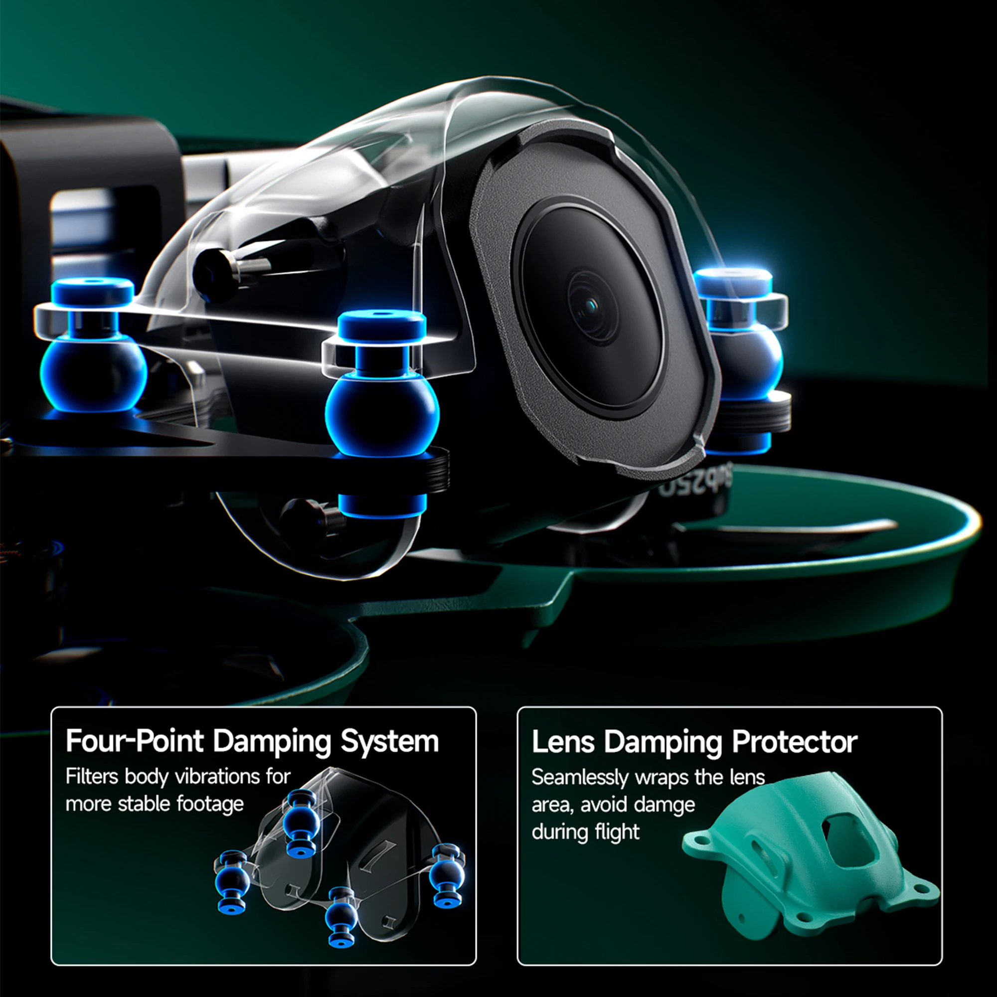 Sub250 WTFPV 1.6인치 2S CineWhoop 4K FPV 1103 14000KV 모터 쿼드콥터 프리스타일 드론 - 이미지 4