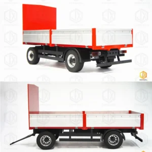 회색 색상 키트: 1:14 RC 풀 트레일러 트럭 2축 트레일러 업그레이드 부품 JX 모델 타미야 RC 트럭 팁퍼용 Man F2000 1/14 DIY 부품