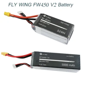 1개 4S-14.8V-5000mAh: 오리지널 Fly Wing FW450 V2 헬리콥터 예비 부품 4S 14.8V 4450mAh 5000mAh 고전압 리튬 이온 배터리