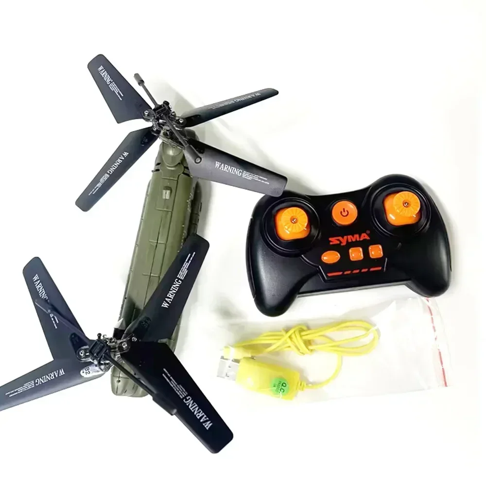 Army-green: 2024 2.4G Hz Syma 원격 조종 헬리콥터 S026h 군용 수송용 RC 무장 항공기 치누크 모델 어린이 장난감 생일 선물 - 이미지 7