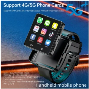 3GB-32GB 새로운 4G 스마트 워치 안드로이드 11.0 OS 스마트 워치 2.64 인치 대형 화면 480*480 MTK6761 500W 듀얼 카메라 1200mAh 배터리 Wifi GPS