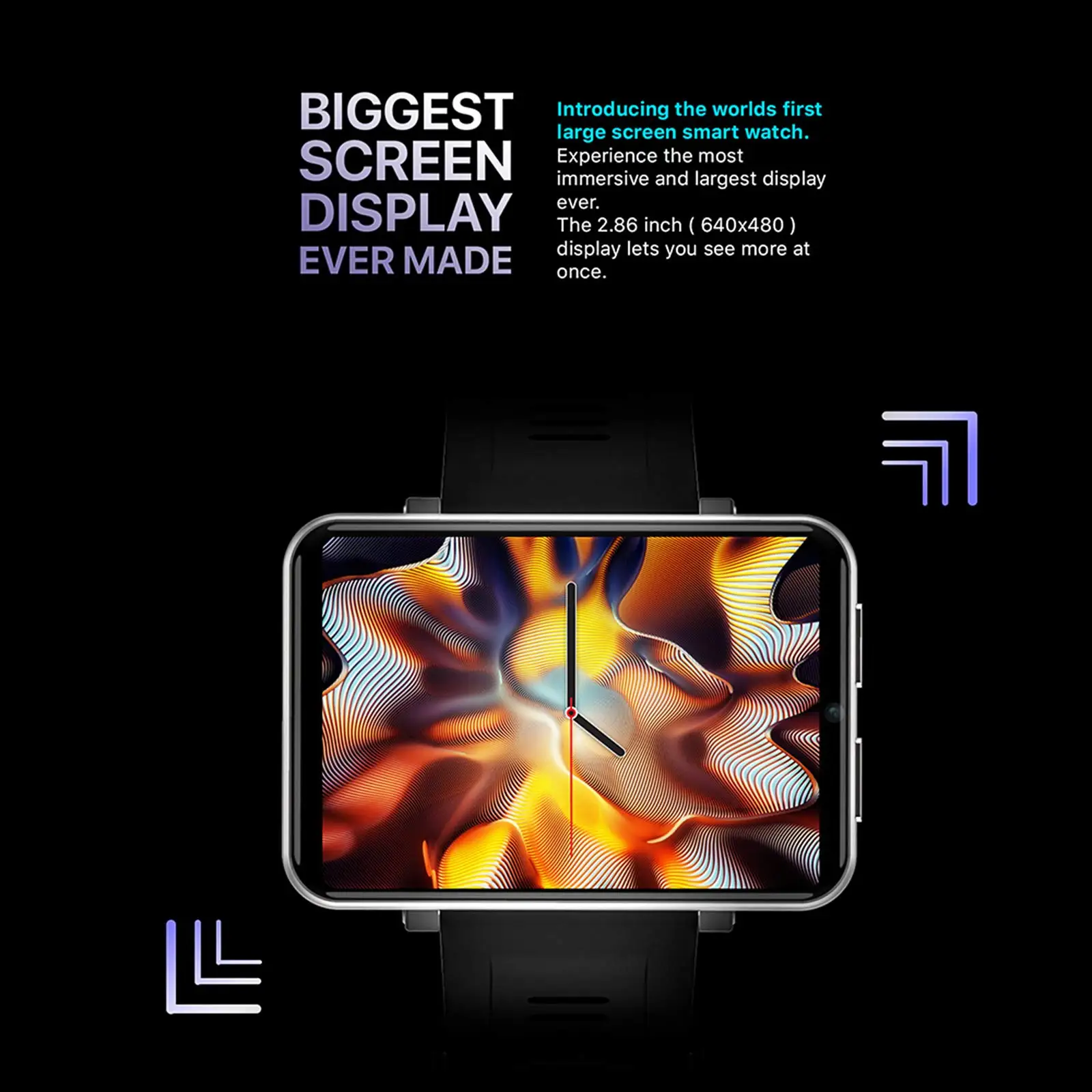 DM100 4G LTE 스마트워치 3GB RAM 32GB ROM 5MP 카메라 IPS 2700mAh 배터리 2.86인치 화면 피트니스 스포츠 SIM 카드 스마트워치 남성용 - 이미지 2