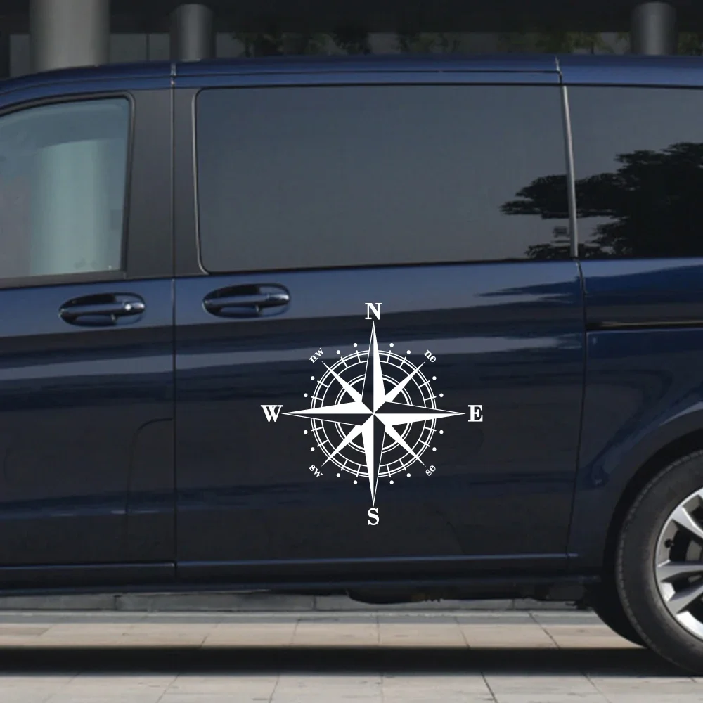 자동차 캠핑카 밴 버스 캐러밴 모터홈 SUV 픽업트럭 카고 캐러밴 비닐 캠핑 데칼을 위한 창의적인 나침반 스타일링 장식 스티커 - 이미지 3