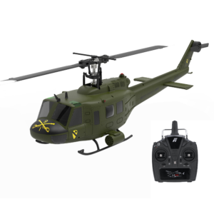 Eachine e190 1:34 UH-1 휴이 스케일 2.4g 6채널 고도 유지 광학 흐름 위치 지정 듀얼 브러시리스 모터 RC 헬리콥터