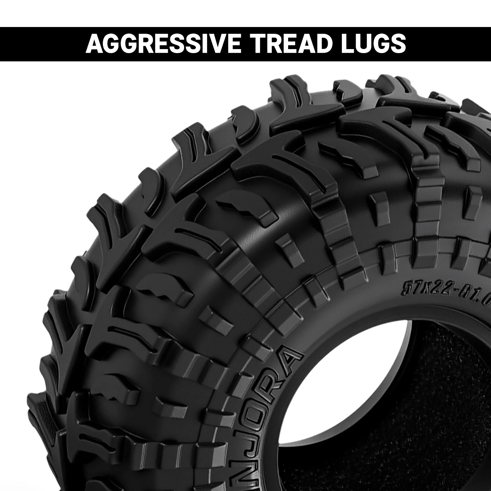 4PCS-T1027: 1/18 1/24 RC 크롤러용 INJORA 1.0" 57*22mm HAMROK 타이어(T1027) - 이미지 4