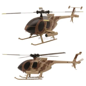 RC ERA C184 MD500 스케일 4채널 플라이바리스 광학 흐름 자이로 안정화 RC 헬리콥터 원격 조종 장난감 - 샌드 옐로우 색상