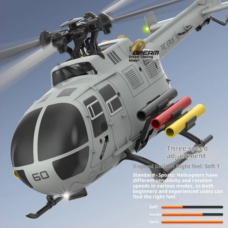 광학 흐름 버전: 광학 흐름 및 브러시리스 모터 고도 유지 기능이 있는 BO-105 C186S 6CH RC 헬리콥터 이륙/착륙 - Image 3