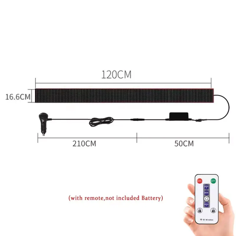 트럭 차량용 악마의 눈 LED 픽셀 패널 라이트 원격 제어 소프트 접이식 조명 스크롤링 보드 윈드실드 12V 24V - Image 8