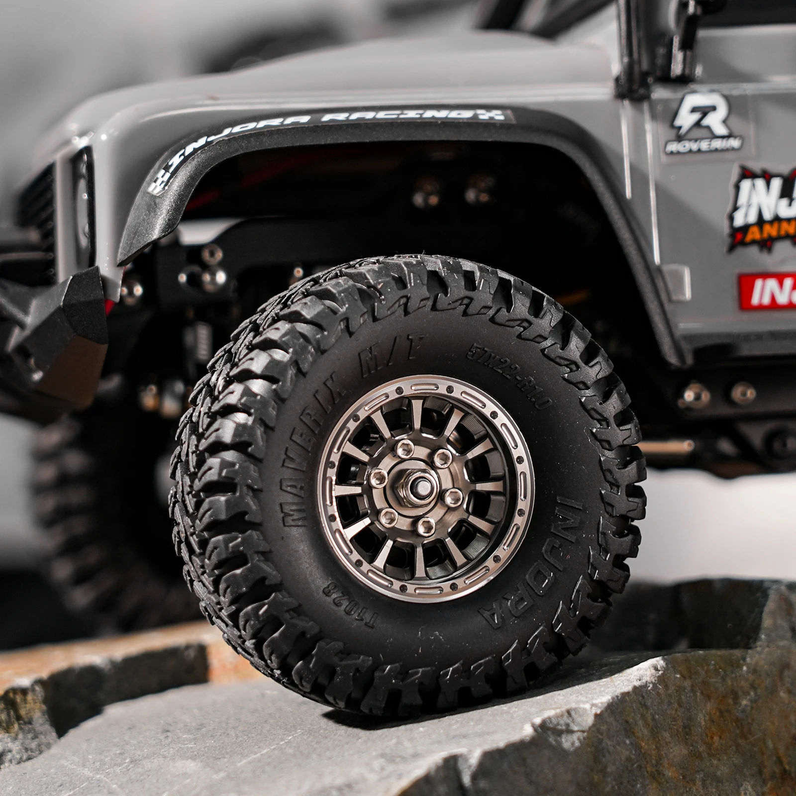 INJORA 1.0인치 알루미늄 비드락 휠 0mm 오프셋 (1/18 1/24 RC 크롤러용) (W1056) - 이미지 7