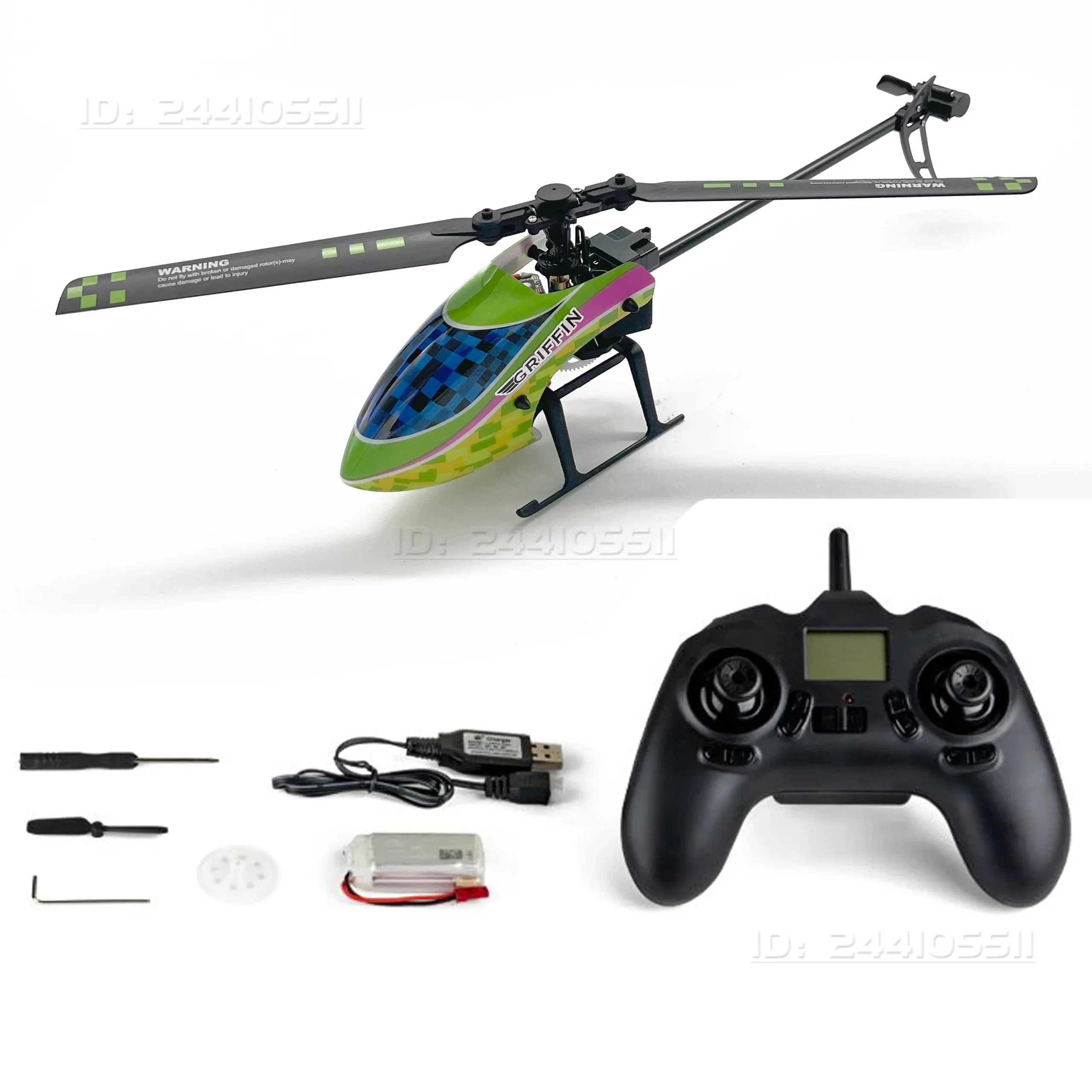 NEEBRC F03 RC 6축 자이로스코프 헬리콥터 2.4G 리모컨 플라이바리스 RTF USB 충전 8520 코어리스 모터 4.3g 서보 부품 - Image 8