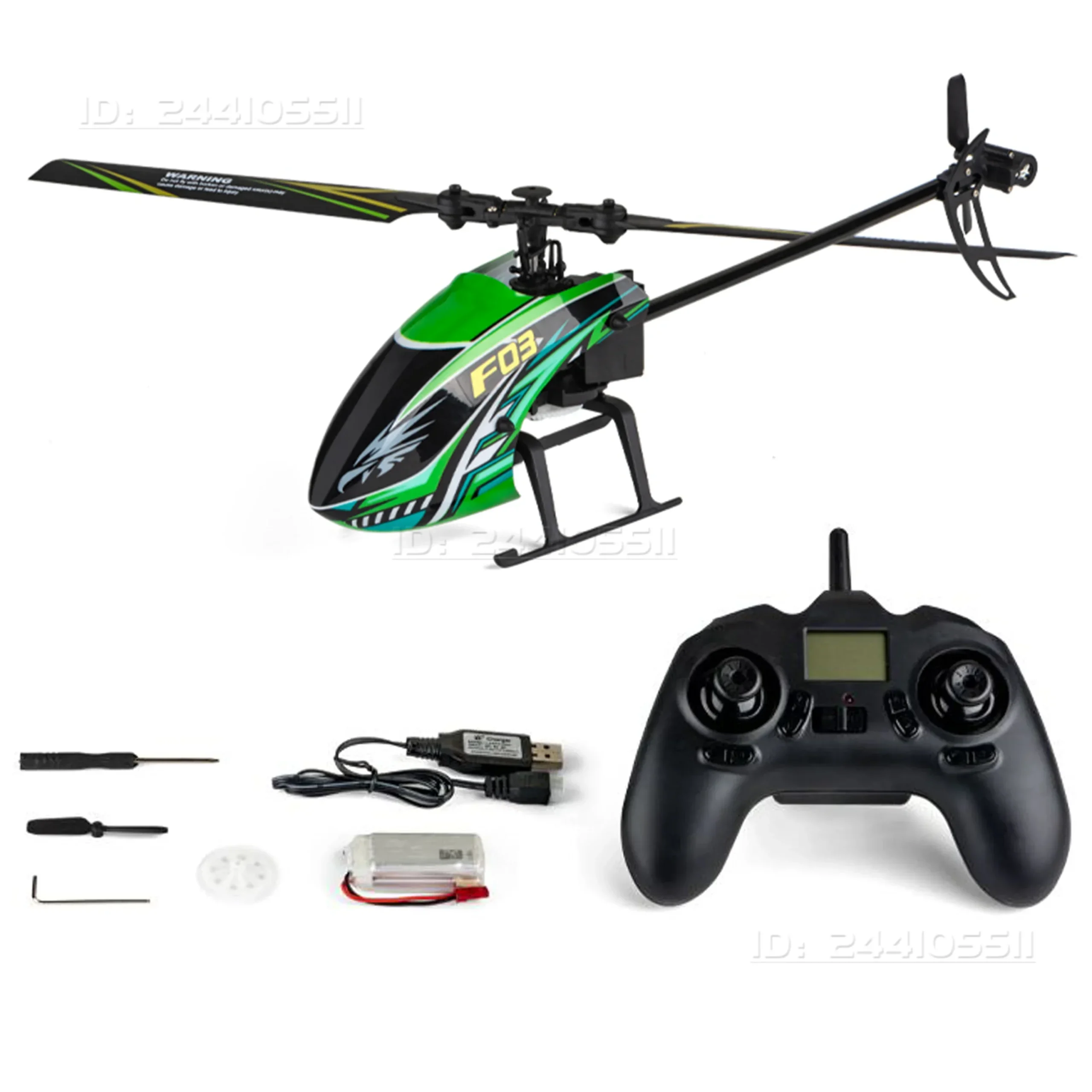 NEEBRC F03 RC 6축 자이로스코프 헬리콥터 2.4G 리모컨 플라이바리스 RTF USB 충전 8520 코어리스 모터 4.3g 서보 부품 - Image 9