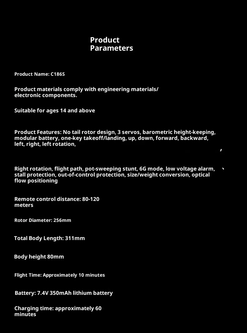 광학 흐름 버전: 광학 흐름 및 브러시리스 모터 고도 유지 기능이 있는 BO-105 C186S 6CH RC 헬리콥터 이륙/착륙 - Image 6