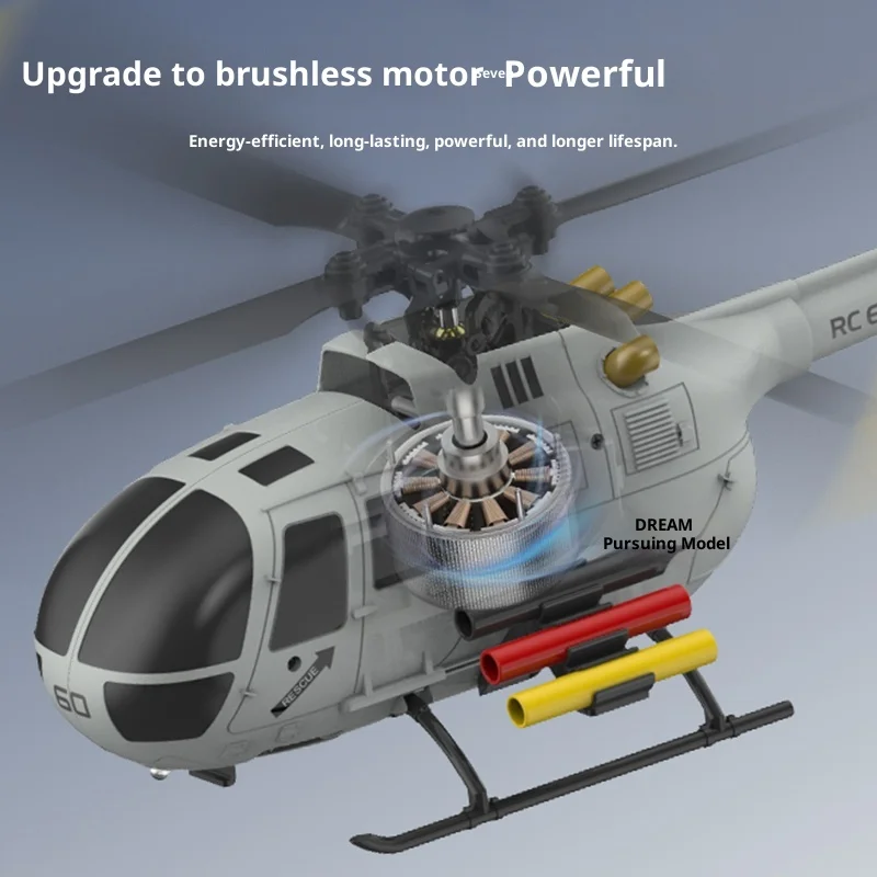 광학 흐름 버전: 광학 흐름 및 브러시리스 모터 고도 유지 기능이 있는 BO-105 C186S 6CH RC 헬리콥터 이륙/착륙 - Image 2