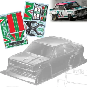 1/10 131 Abarth Rally 드리프트 RC PC 바디 쉘 램프 셰이드 190mm 너비 투명 드리프트 바디 쉘 RC hsp hpi trax Tamiya