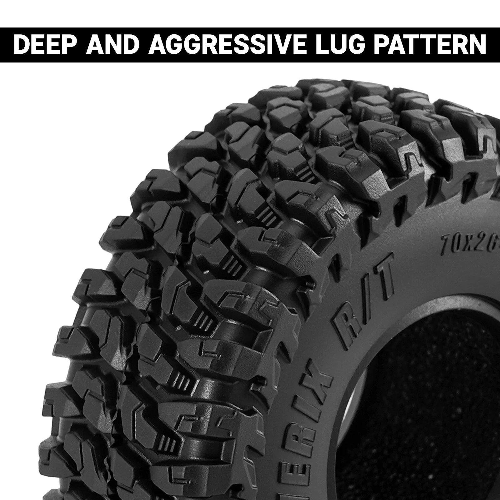 4PCS-T1325: 1/18 1/24 RC 크롤러용 INJORA 1.3인치 70*26mm MAVERIX R/T 타이어(T1325) - 이미지 4