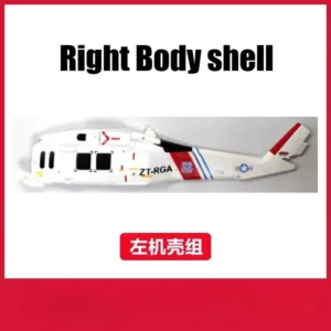 [오른쪽 본체] Wltoys XK K270 RC 헬리콥터 부품 모음: 메인 프로펠러 블레이드 로터 클립 랜딩 기어 모터 조향 장치 ESC 연결 로터