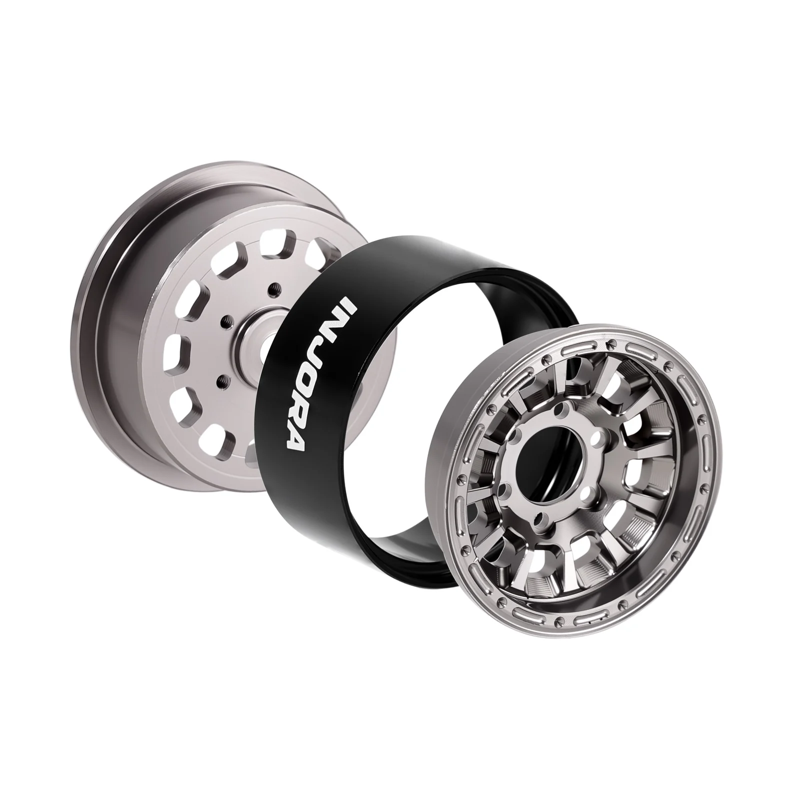 INJORA 1.0인치 알루미늄 비드락 휠 0mm 오프셋 (1/18 1/24 RC 크롤러용) (W1056) - 이미지 3