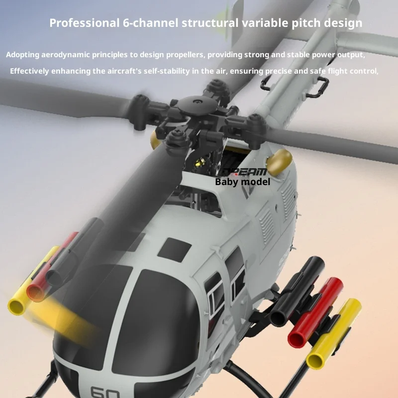 광학 흐름 버전: 광학 흐름 및 브러시리스 모터 고도 유지 기능이 있는 BO-105 C186S 6CH RC 헬리콥터 이륙/착륙 - Image 7