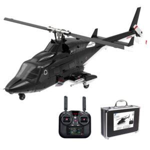 Eachine e188s 에어울프 2.4g 9채널 6g GPS 광학 흐름 위치 측정 라이다 TOF 고도 유지 듀얼 브러시리스 모터 1:34 스케일 플라이바리스 RC 헬리콥터 RTF (알루미늄 박스 포함)