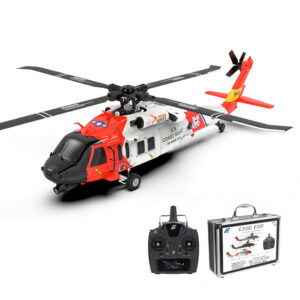 Eachine e200 exp 2.4g 6채널 6축 자이로 광학 흐름 위치 측정 듀얼 브러시리스 모터 1:47 스케일 플라이바리스 MH-60 해안 경비대 구조 RC 헬리콥터